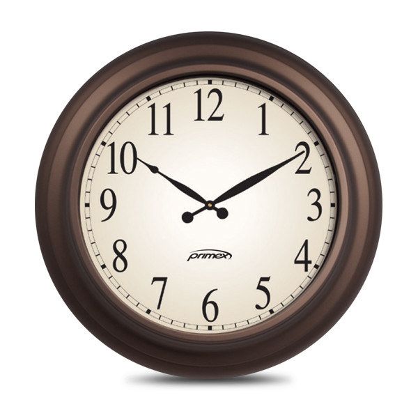 72MHz Radio Analog Clock - Distressed Metal Frame, 120V AC