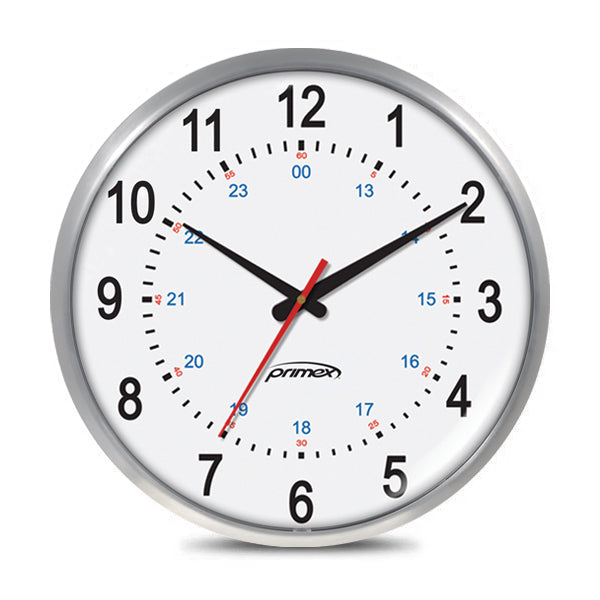 PoE Analog Clock - Brushed Metal Frame