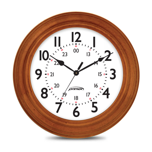 72MHz Radio Analog Clock - Wood Frame, Battery Powered – Primex Sync