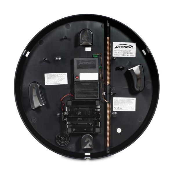 72MHz Radio Analog Clock - Brushed Metal Frame, Battery Powered